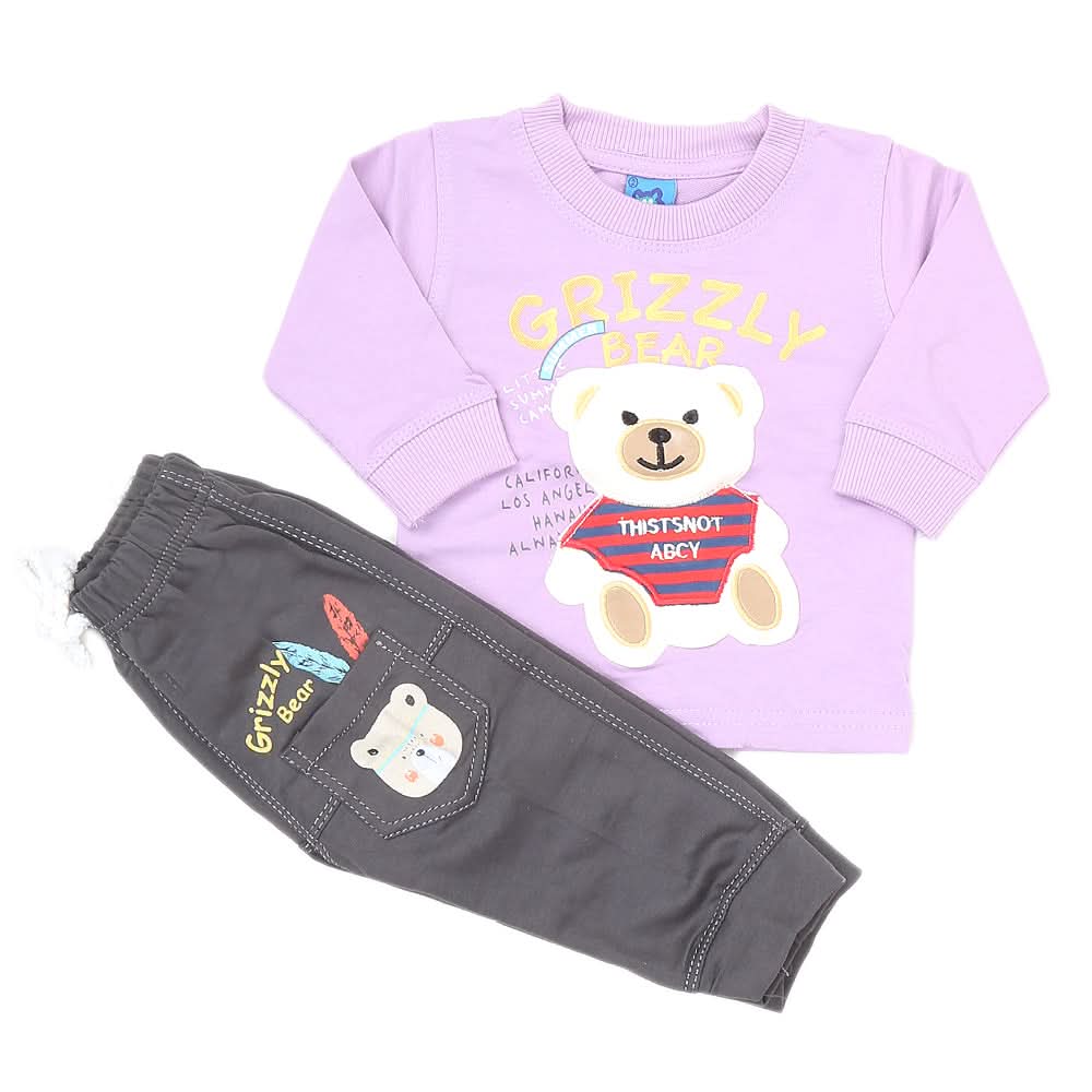 Newborn Boys Full Sleeves Suit (9048) - Purple, Kids, NB Boys Sets And Suits, Chase Value, Chase Value