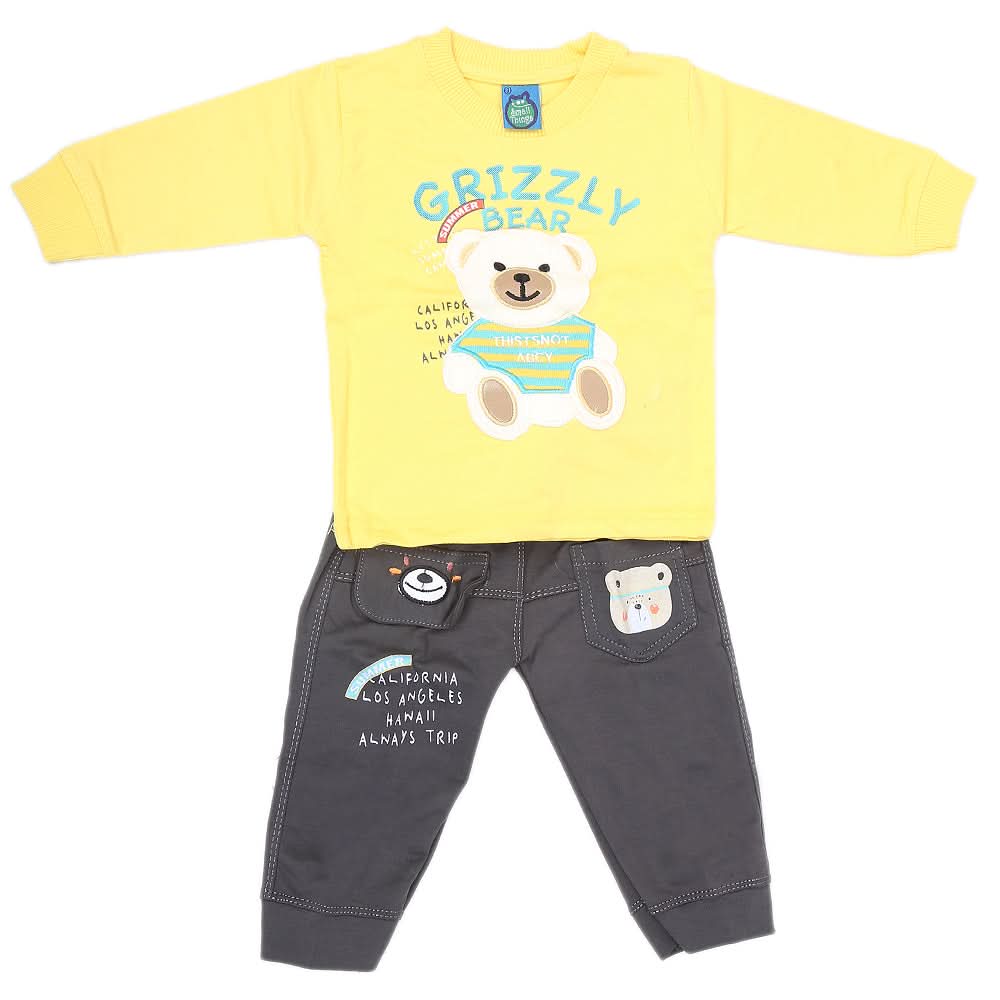 Newborn Boys Full Sleeves Suit (9048) - Yellow, Kids, NB Boys Sets And Suits, Chase Value, Chase Value