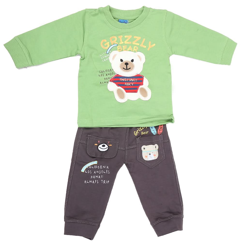Newborn Boys Full Sleeves Suit (9048) - Green, Kids, NB Boys Sets And Suits, Chase Value, Chase Value