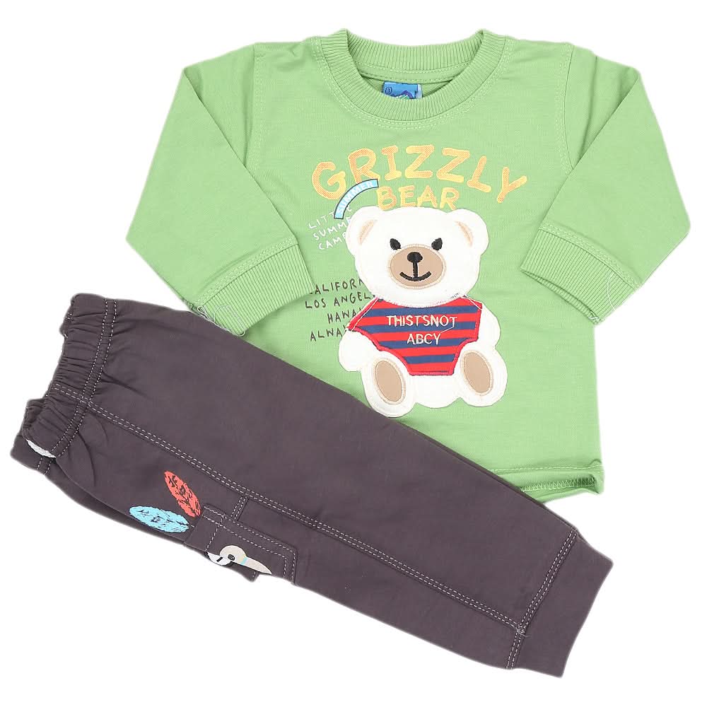 Newborn Boys Full Sleeves Suit (9048) - Green, Kids, NB Boys Sets And Suits, Chase Value, Chase Value