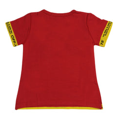 Girls Half Sleeves T-Shirts - Red, Girls T-Shirts, Chase Value, Chase Value