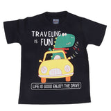 Boys Round Neck Half Sleeves T-Shirt - Black, Kids, Boys T-Shirts, Chase Value, Chase Value