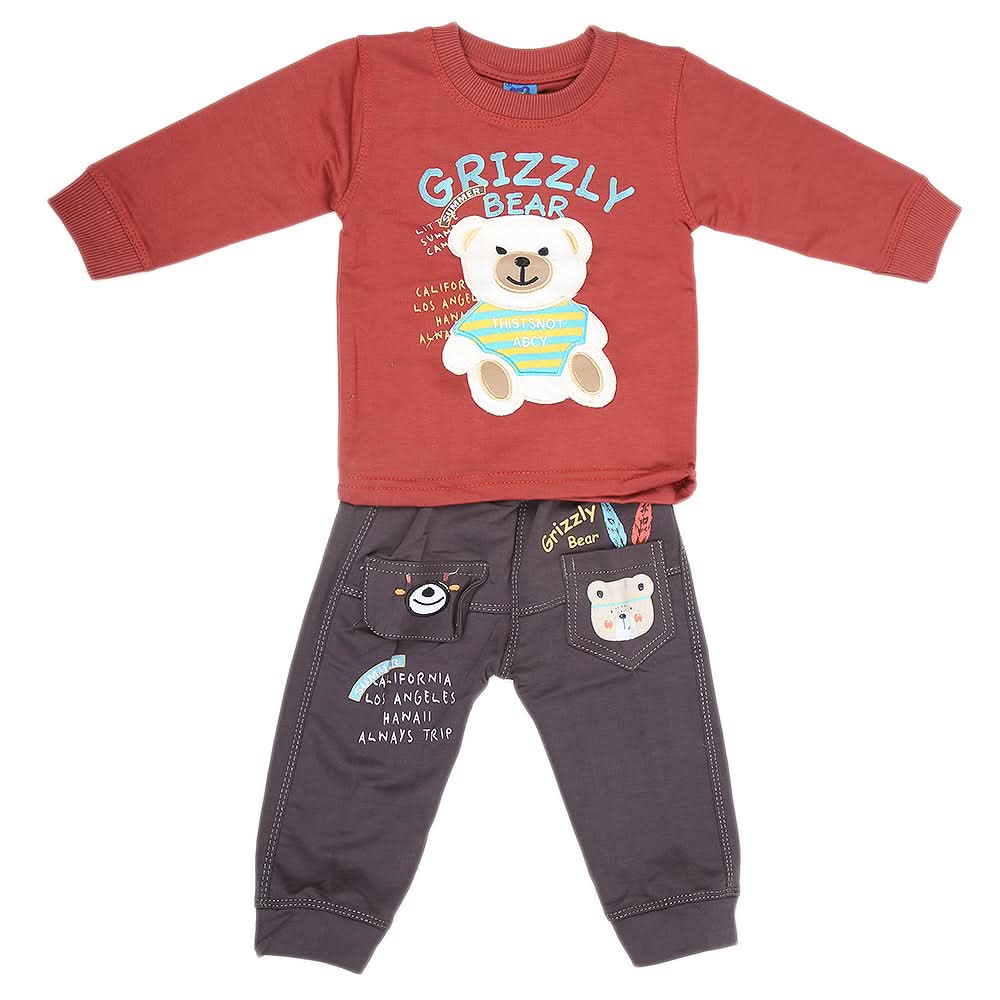 Newborn Boys Full Sleeve Suit (9048) - Rust, Kids, NB Boys Sets And Suits, Chase Value, Chase Value