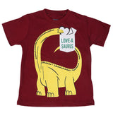 Boys Round Neck Half Sleeves T-Shirt - Maroon, Kids, Boys T-Shirts, Chase Value, Chase Value