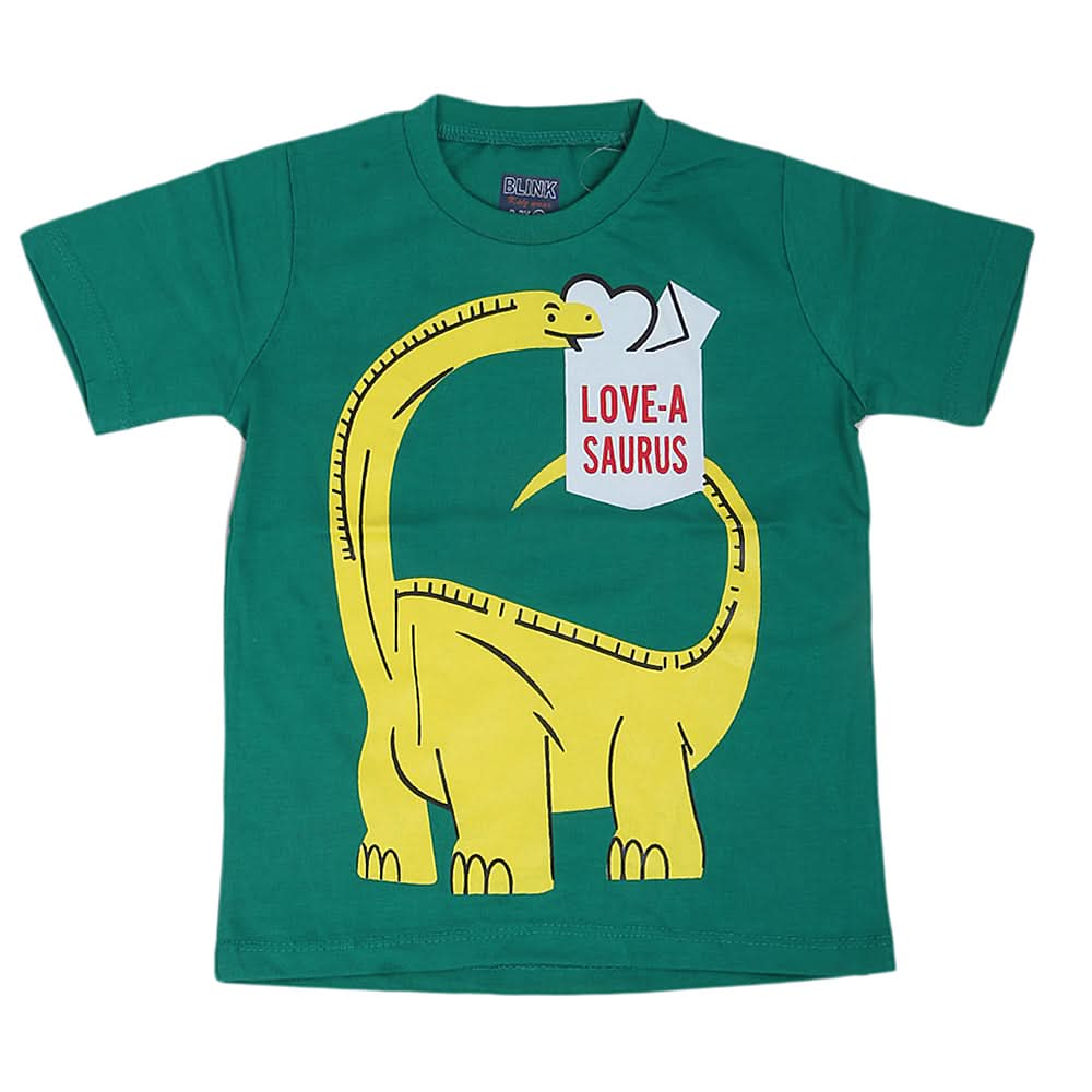 Boys Round Neck Half Sleeves T-Shirt - Green, Kids, Boys T-Shirts, Chase Value, Chase Value