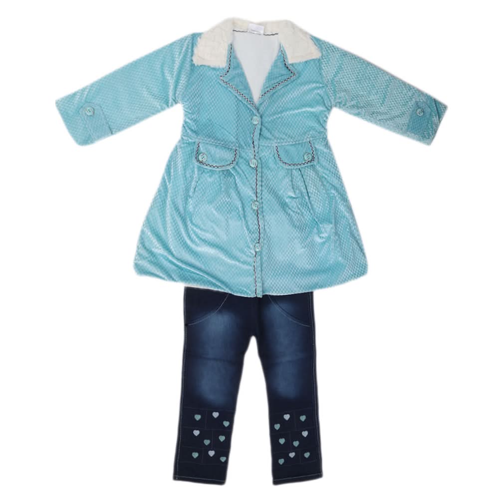 Girls Full Sleeves Tights Suit - Blue, Kids, Girls Sets And Suits, Chase Value, Chase Value