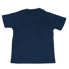 Boys Round Neck Half Sleeves T-Shirt - Navy Blue, Kids, Boys T-Shirts, Chase Value, Chase Value