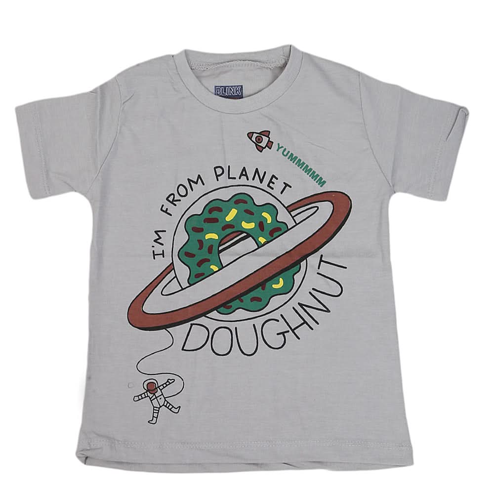 Boys Round Neck Half Sleeves T-Shirt - Grey, Kids, Boys T-Shirts, Chase Value, Chase Value