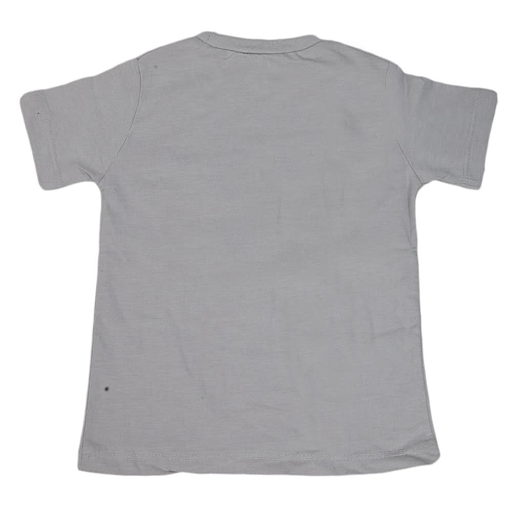 Boys Round Neck Half Sleeves T-Shirt - Grey, Kids, Boys T-Shirts, Chase Value, Chase Value