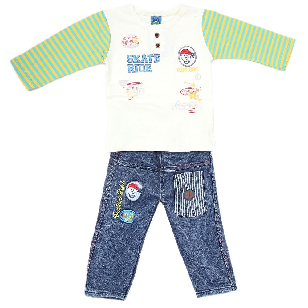 Newborn Boys Full Sleeve Suit (9028) - Cream, Kids, NB Boys Sets And Suits, Chase Value, Chase Value