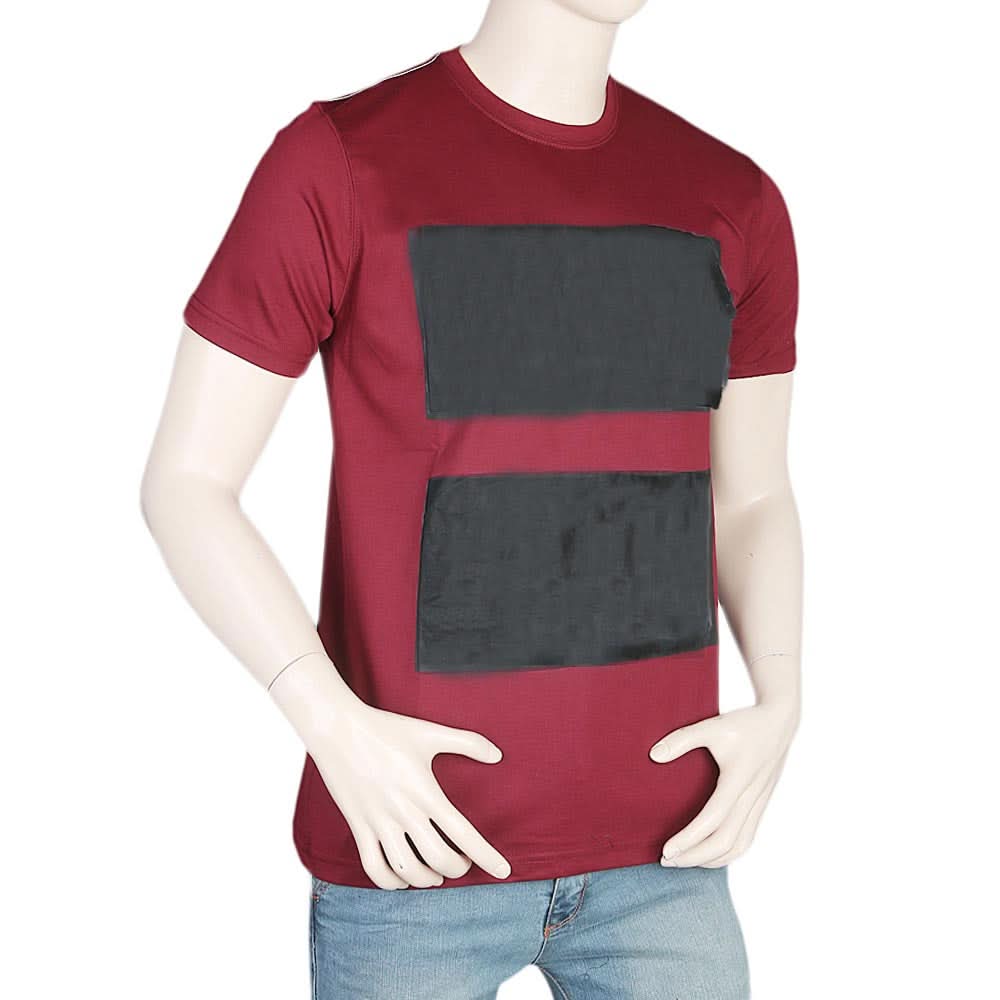 Men's Half Sleeves Round Neck T-Shirt - Maroon, Men, T-Shirts And Polos, Chase Value, Chase Value