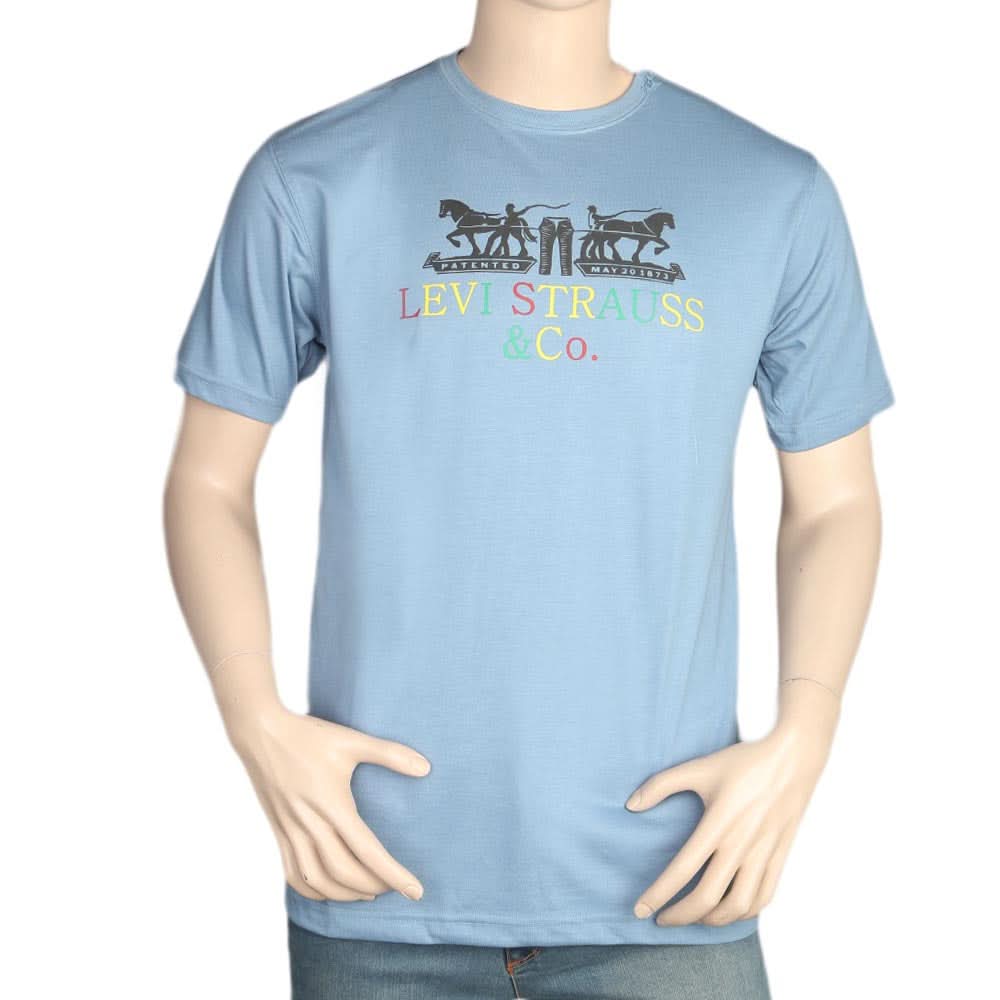 Men's Half Sleeves Round Neck T-Shirt - Blue, Men, T-Shirts And Polos, Chase Value, Chase Value