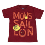 Boys Round Neck Half Sleeves T-Shirt - Maroon, Kids, Boys T-Shirts, Chase Value, Chase Value