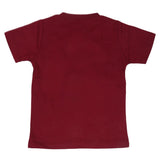 Boys Round Neck Half Sleeves T-Shirt - Maroon, Kids, Boys T-Shirts, Chase Value, Chase Value