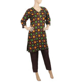 Women's Printed Lawn 2Pcs Stitched Suit - Dark Brown, Women, Shalwar Suits, Chase Value, Chase Value