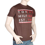 Men's Half Sleeves Round Neck T-Shirt - Brown, Men, T-Shirts And Polos, Chase Value, Chase Value