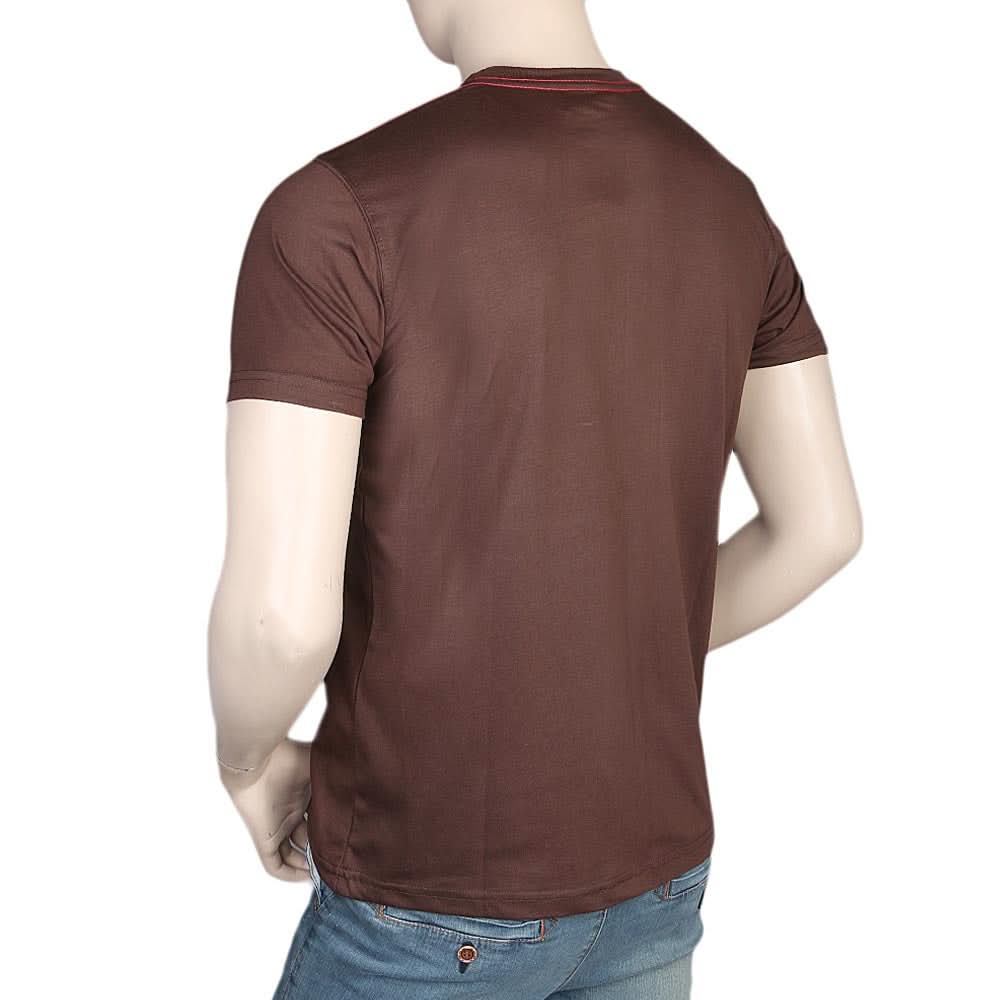 Men's Half Sleeves Round Neck T-Shirt - Brown, Men, T-Shirts And Polos, Chase Value, Chase Value