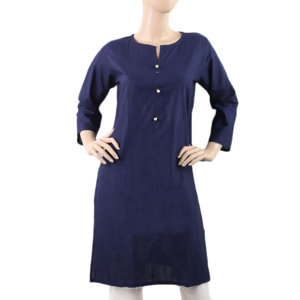 Women's Khaddar Kurti - A - Navy Blue, Women, Ready Kurtis, Chase Value, Chase Value