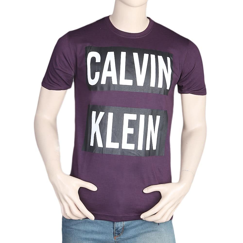 Men's Half Sleeves Round Neck T-Shirt - Purple, Men, T-Shirts And Polos, Chase Value, Chase Value