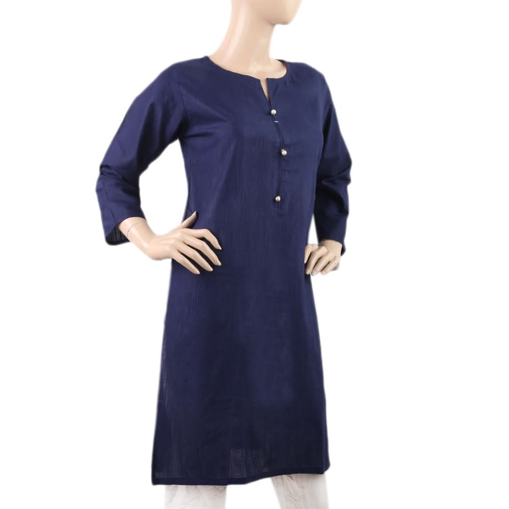 Women's Khaddar Kurti - A - Navy Blue, Women, Ready Kurtis, Chase Value, Chase Value