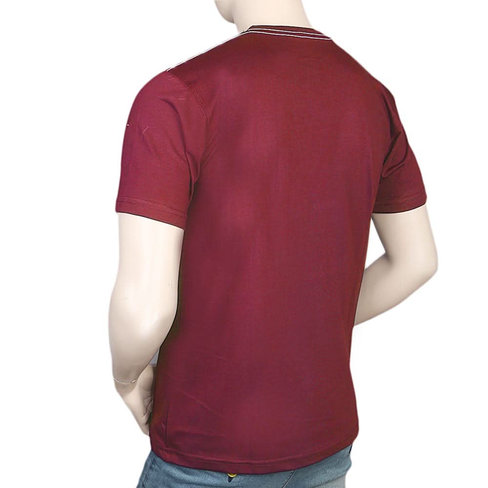 Men's Half Sleeves Round Neck T-Shirt - Maroon, Men, T-Shirts And Polos, Chase Value, Chase Value