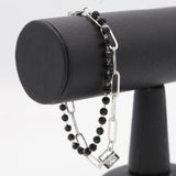 Women's Stone Bracelets - Black-Silver, Women, Bangles & Bracelets, Chase Value, Chase Value