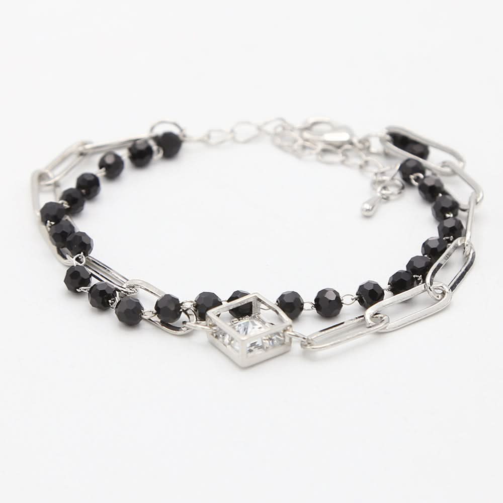 Women's Stone Bracelets - Black-Silver, Women, Bangles & Bracelets, Chase Value, Chase Value