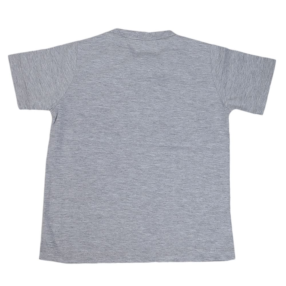 Boys Round Neck Half Sleeves T-Shirt - Grey, Kids, Boys T-Shirts, Chase Value, Chase Value