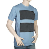 Men's Half Sleeves Round Neck T-Shirt - Blue, Men, T-Shirts And Polos, Chase Value, Chase Value
