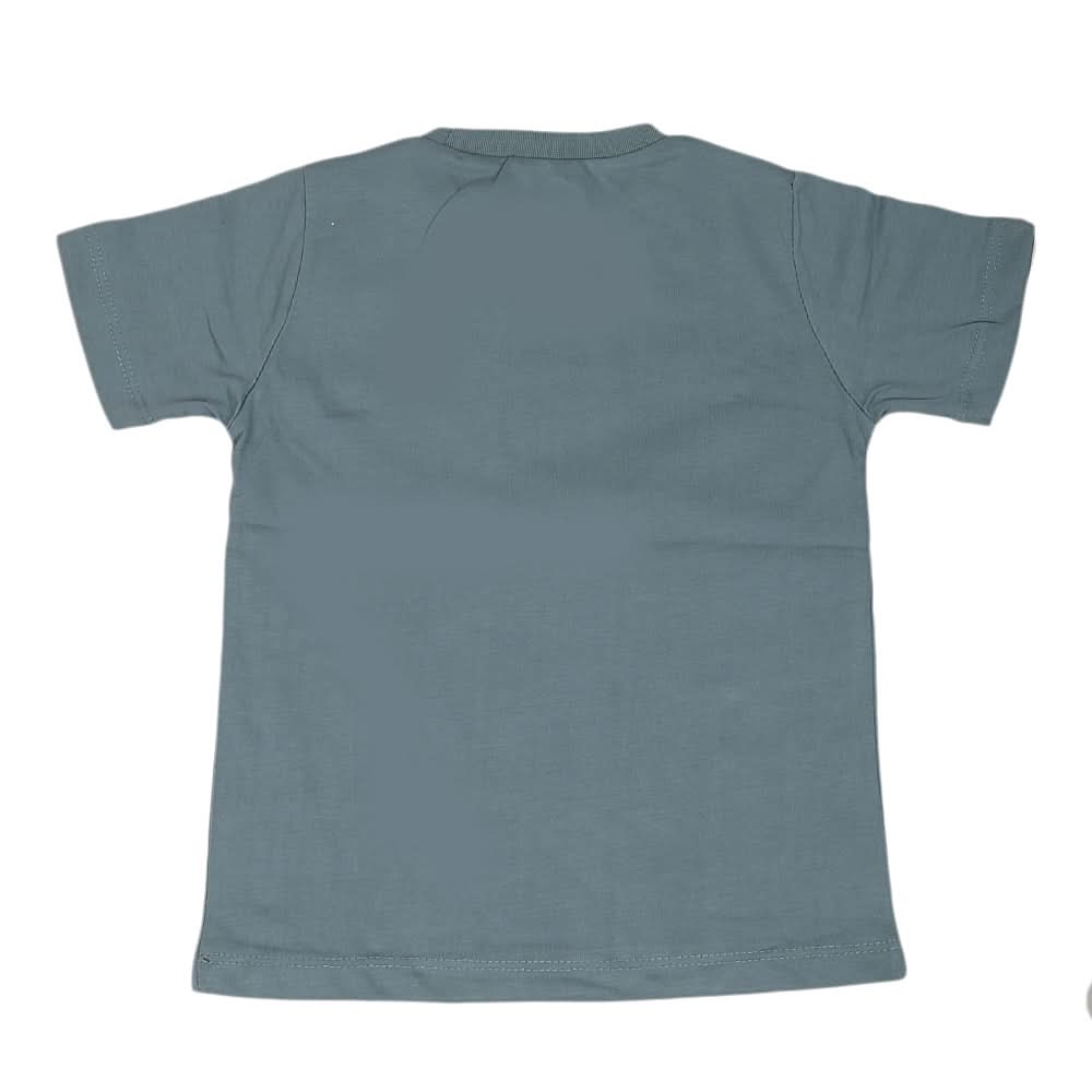 Boys Round Neck Half Sleeves T-Shirt - Steel Blue, Kids, Boys T-Shirts, Chase Value, Chase Value