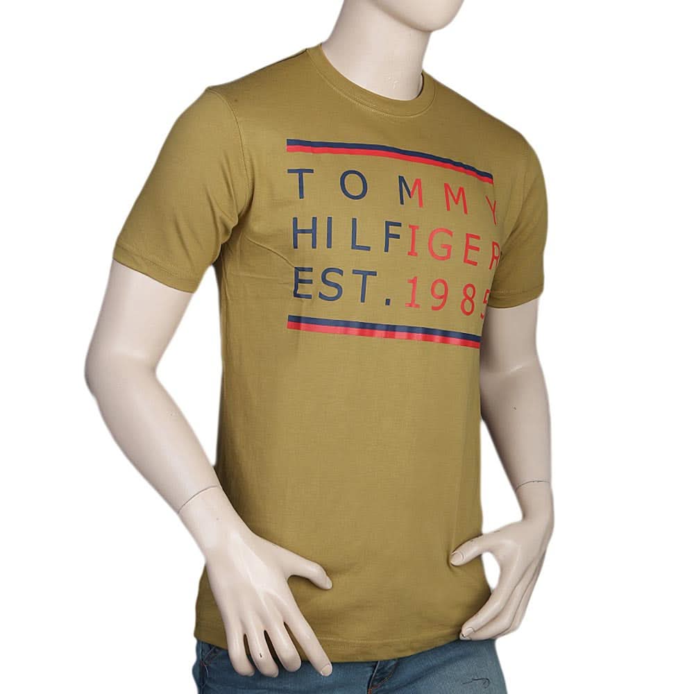 Men's Half Sleeves Round Neck T-Shirt - Mustard, Men, T-Shirts And Polos, Chase Value, Chase Value