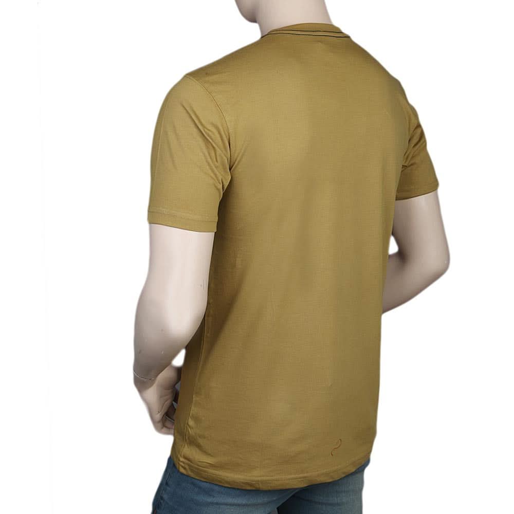 Men's Half Sleeves Round Neck T-Shirt - Mustard, Men, T-Shirts And Polos, Chase Value, Chase Value