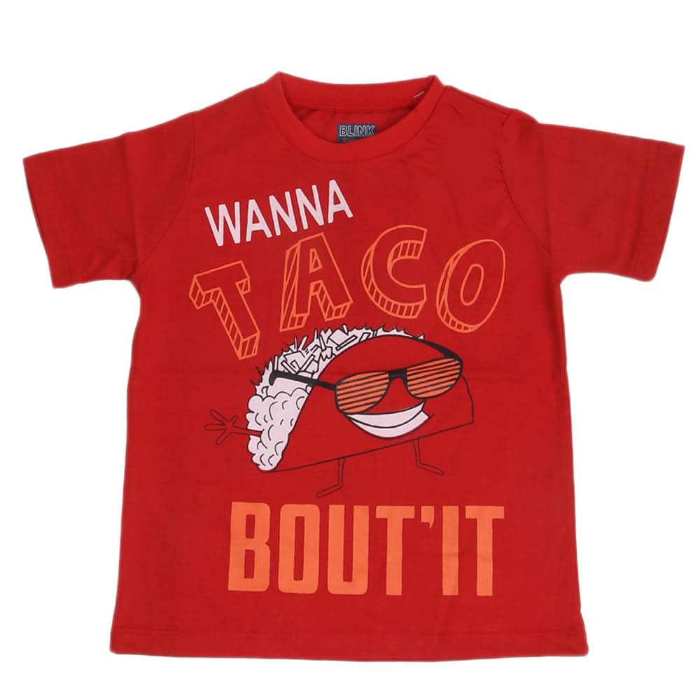 Boys Round Neck Half Sleeves T-Shirt - Maroon, Kids, Boys T-Shirts, Chase Value, Chase Value