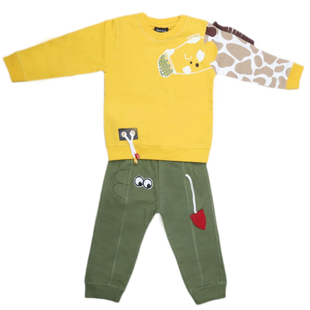 Boys Full Sleeves 2 Pcs Suit - Yellow, Kids, Boys Sets And Suits, Chase Value, Chase Value