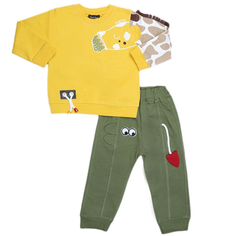 Boys Full Sleeves 2 Pcs Suit - Yellow, Kids, Boys Sets And Suits, Chase Value, Chase Value