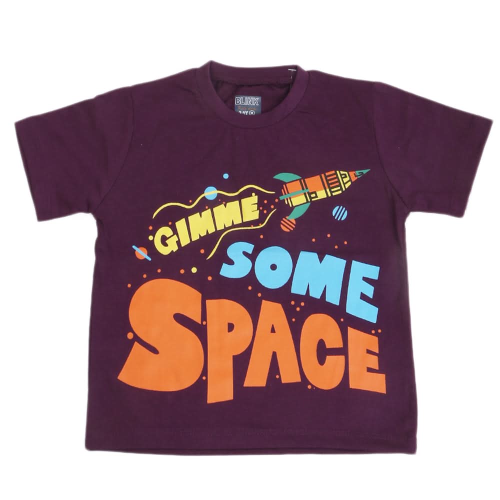 Boys Round Neck Half Sleeves T-Shirt - Purple, Kids, Boys T-Shirts, Chase Value, Chase Value