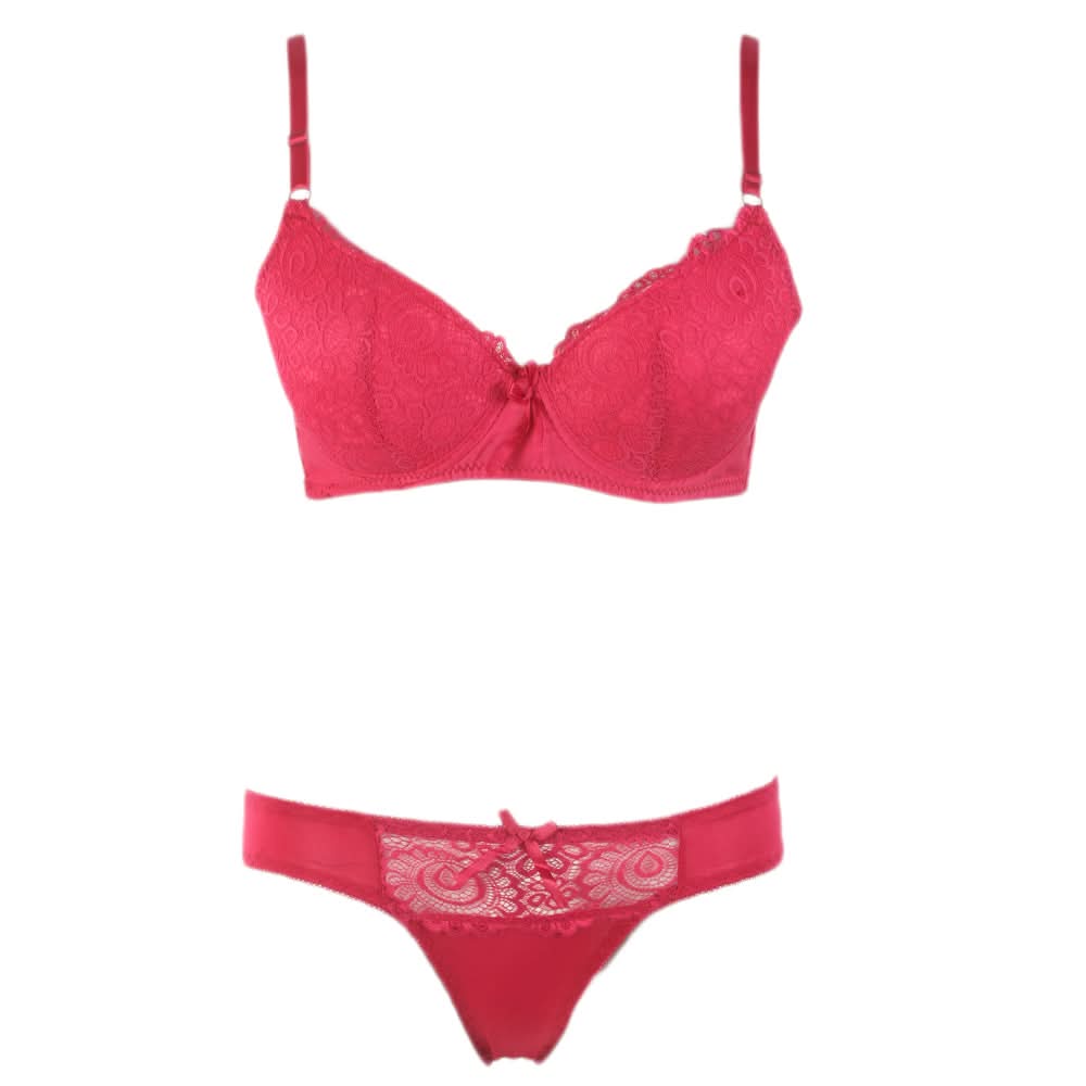 Women's Foam Bra & Panty Set - Dark Pink, Women, Bra And Panty Sets, Chase Value, Chase Value