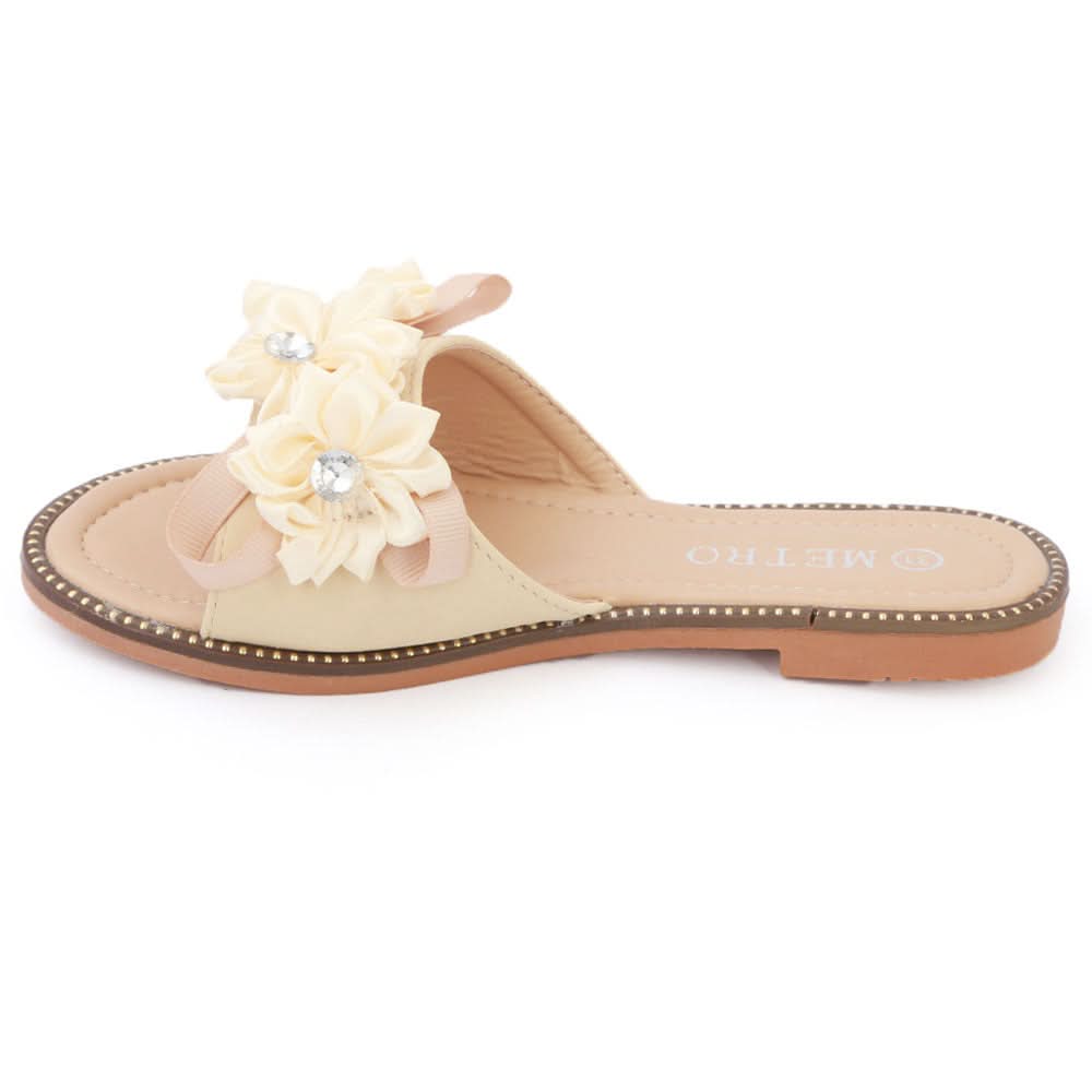 Girls Fancy Slippers 007 - Beige, Kids, Girls Slippers, Chase Value, Chase Value