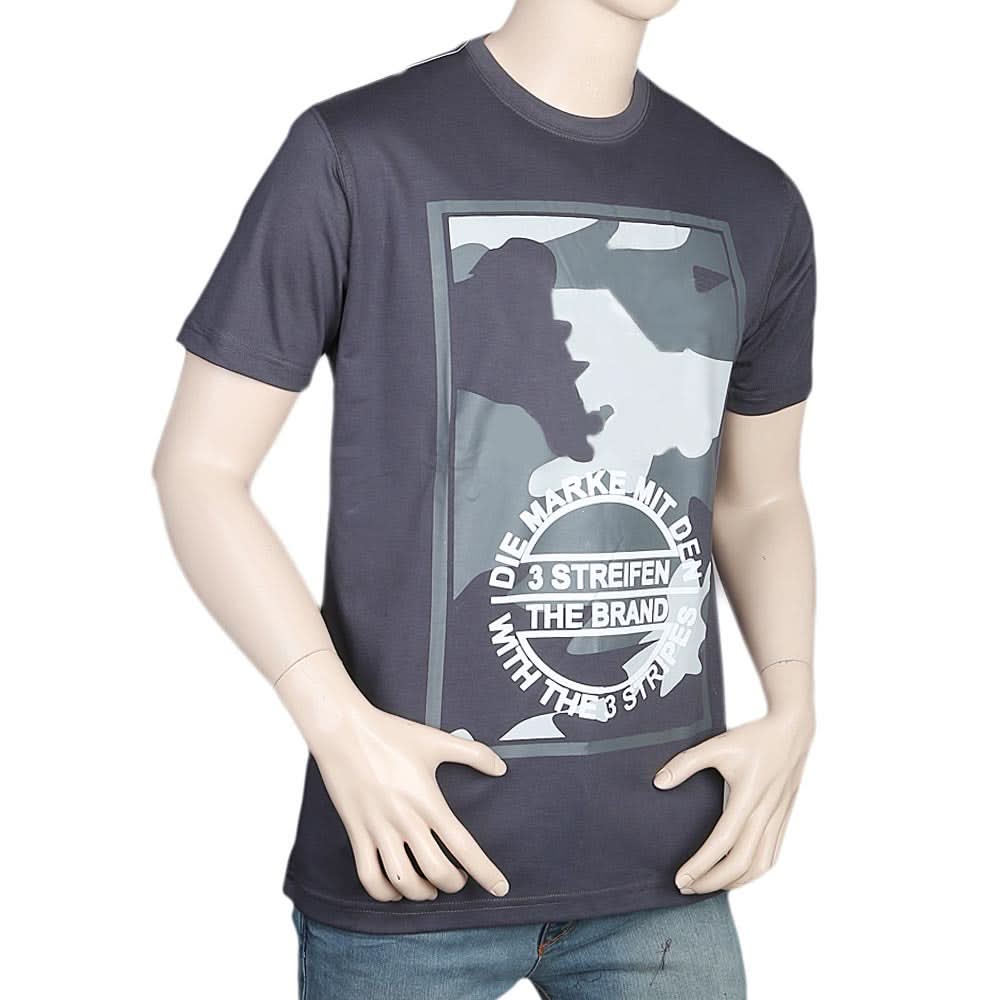 Men's Half Sleeves Round Neck T-Shirt - Grey, Men, T-Shirts And Polos, Chase Value, Chase Value