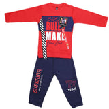 Boys Full Sleeves 2 Pcs Suit - Red, Kids, Boys Sets And Suits, Chase Value, Chase Value