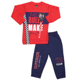 Boys Full Sleeves 2 Pcs Suit - Red, Kids, Boys Sets And Suits, Chase Value, Chase Value