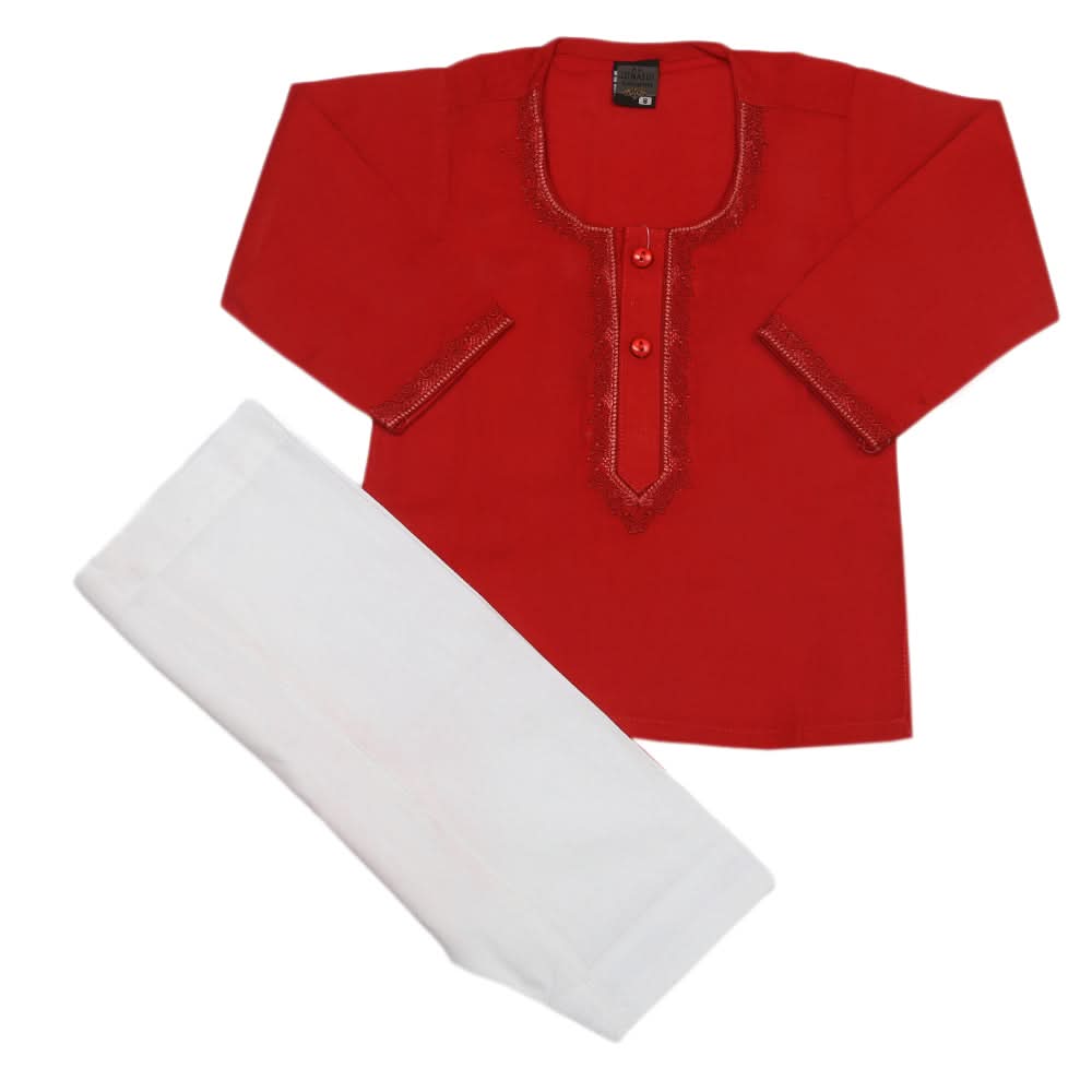 Newborn Boys Shalwar Suit - Red, Kids, Newborn Boys Shalwar Suits, Chase Value, Chase Value
