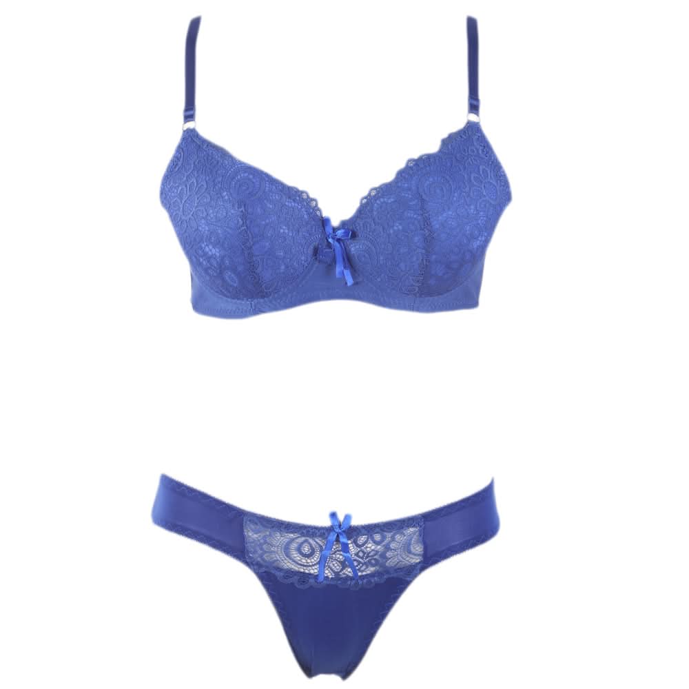 Women's Foam Bra & Panty Set - Royal Blue, Women, Bra And Panty Sets, Chase Value, Chase Value