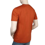 Men's Half Sleeves Round Neck T-Shirt - Rust, Men, T-Shirts And Polos, Chase Value, Chase Value