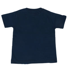 Boys Round Neck Half Sleeves T-Shirt - Navy Blue, Kids, Boys T-Shirts, Chase Value, Chase Value