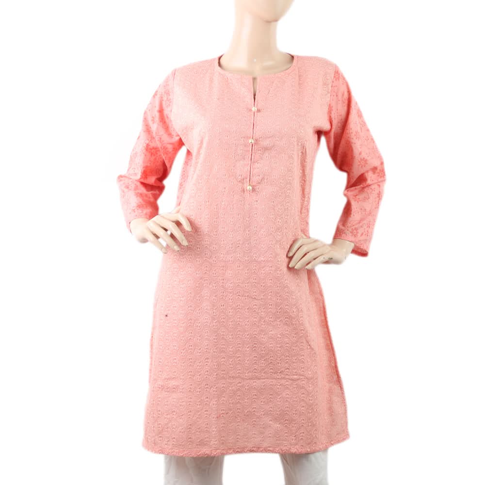 Women's Chicken Kurti - H - Peach, Women, Ready Kurtis, Chase Value, Chase Value