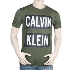 Men's Half Sleeves Round Neck T-Shirt - Green, Men, T-Shirts And Polos, Chase Value, Chase Value