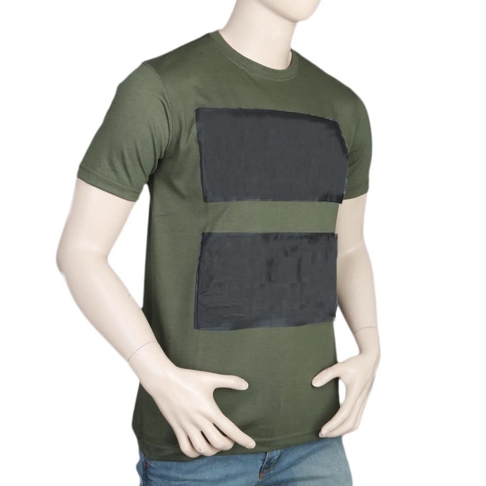 Men's Half Sleeves Round Neck T-Shirt - Green, Men, T-Shirts And Polos, Chase Value, Chase Value