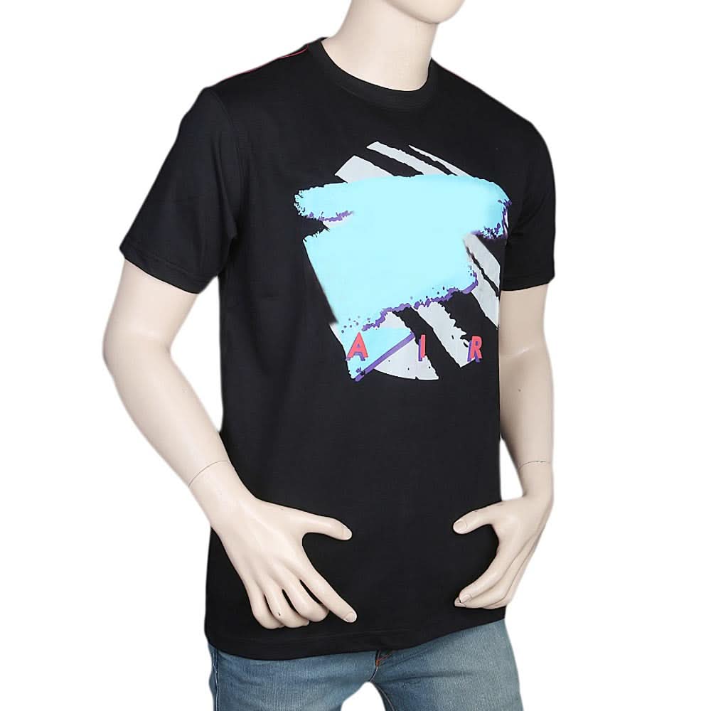 Men's Half Sleeves Round Neck T-Shirt - Black, Men, T-Shirts And Polos, Chase Value, Chase Value