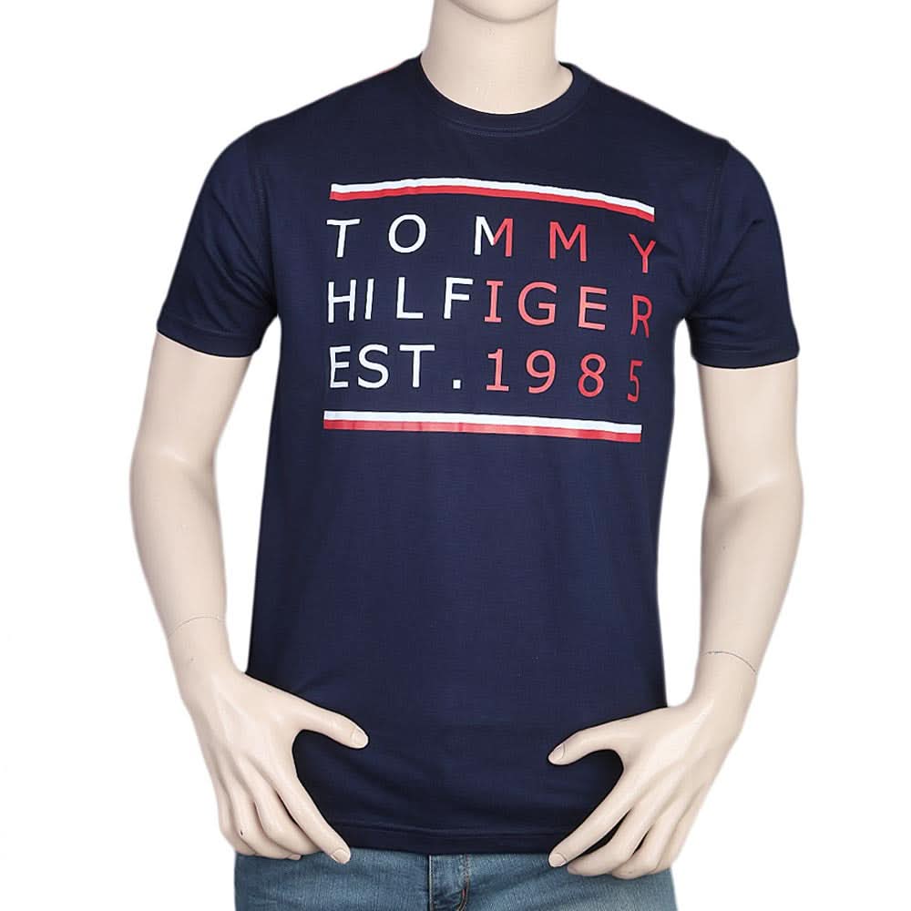 Men's Half Sleeves Round Neck T-Shirt - Navy Blue, Men, T-Shirts And Polos, Chase Value, Chase Value